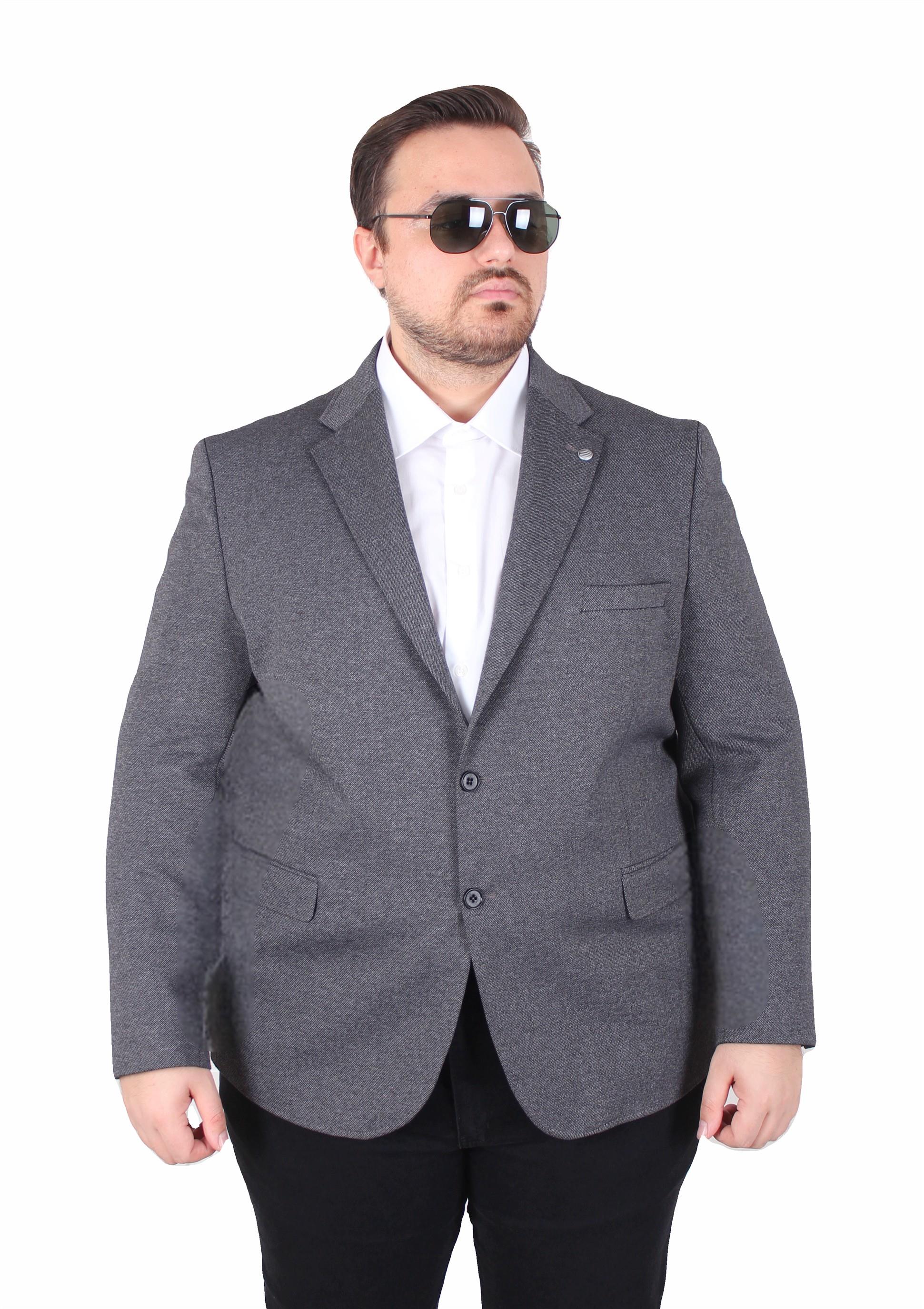 Mocgrande Erkek Büyük Beden 4 Drop Blazer Sedef Ceket 500606 SIYAH