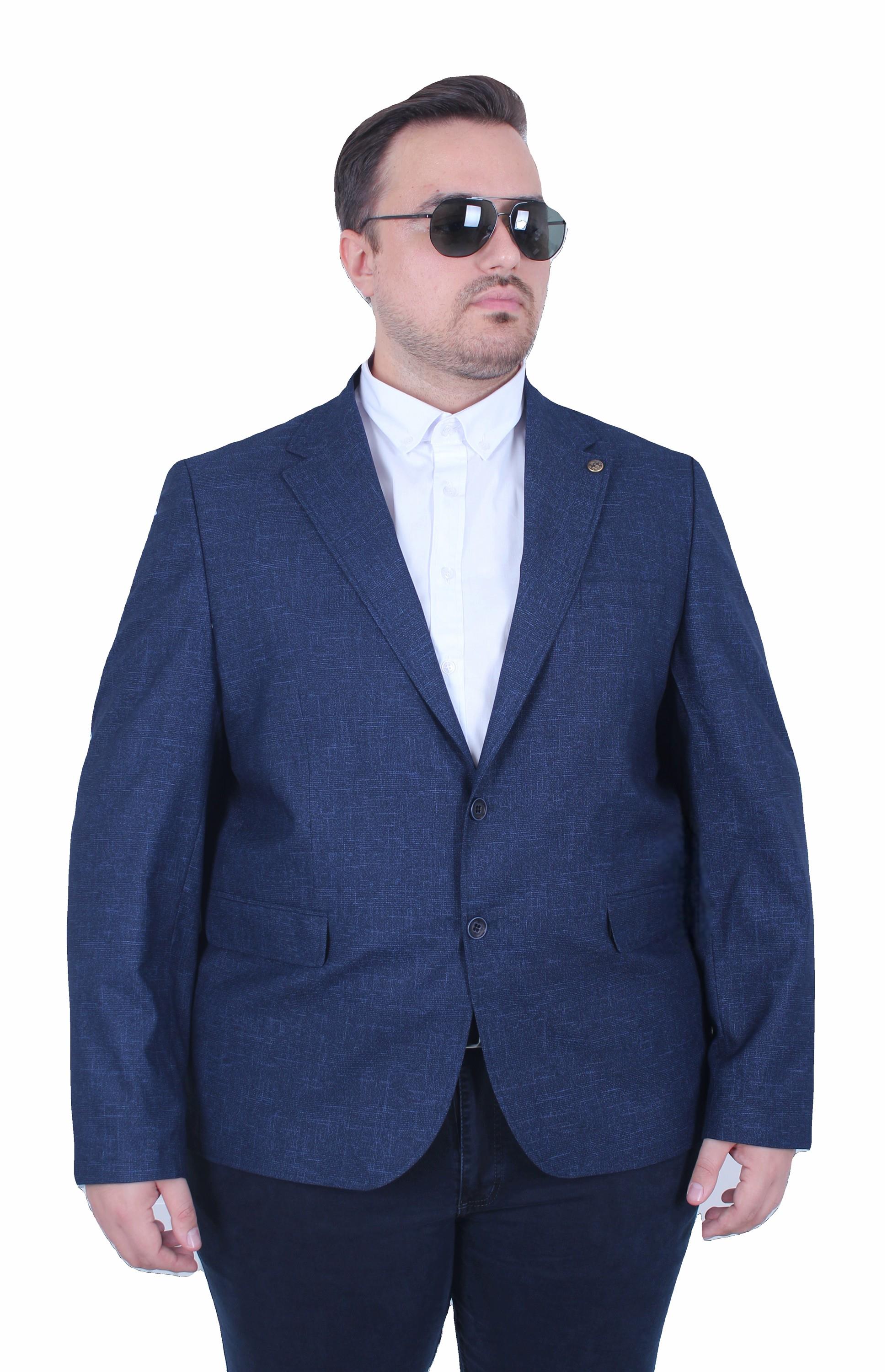 Mocgrande Erkek Büyük Beden 6 Drop Blazer Gio Ceket 500604 LACIVERT