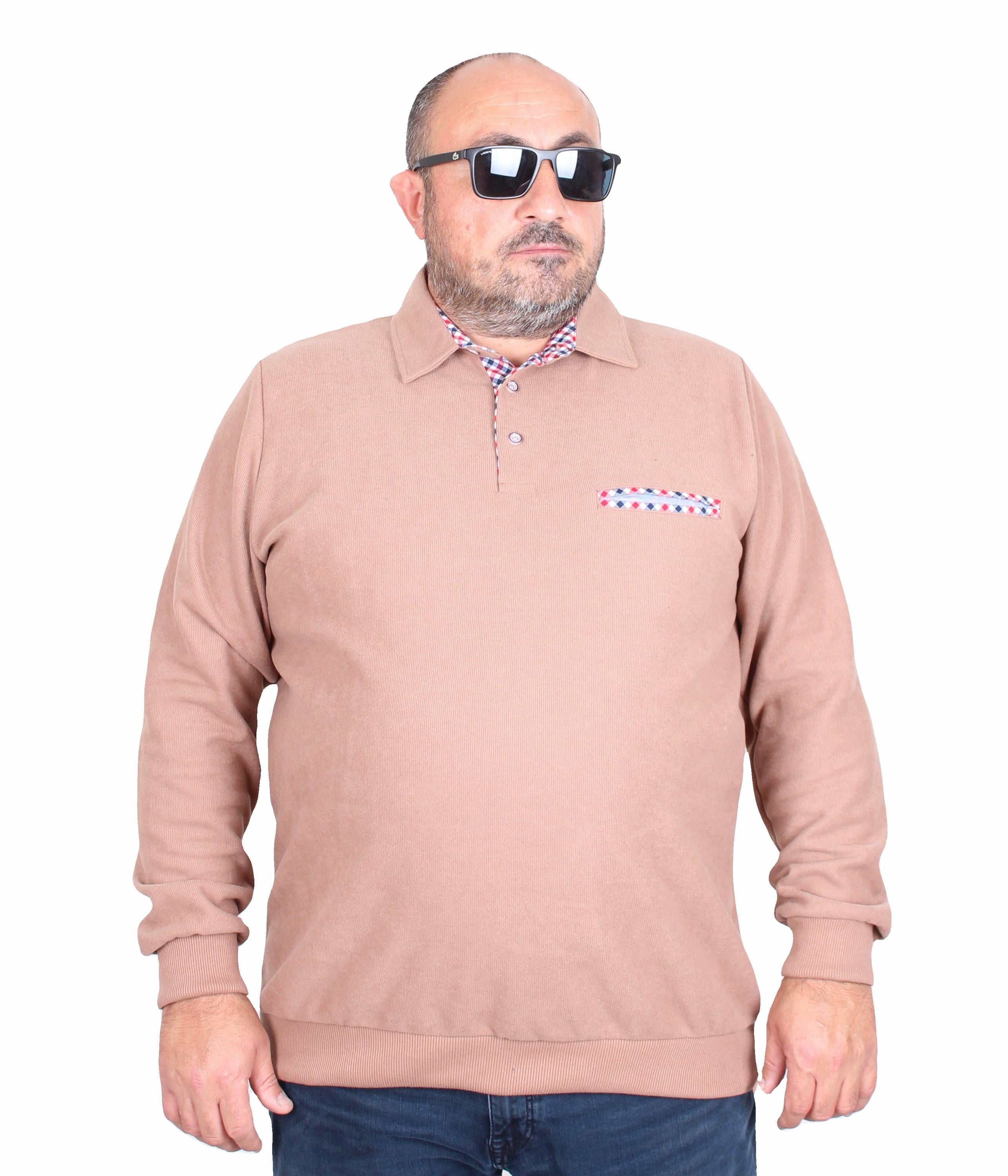 MocGrande Erkek Büyük Beden Polo Yaka Sweat Flota Cep 24407 S.KAHVE