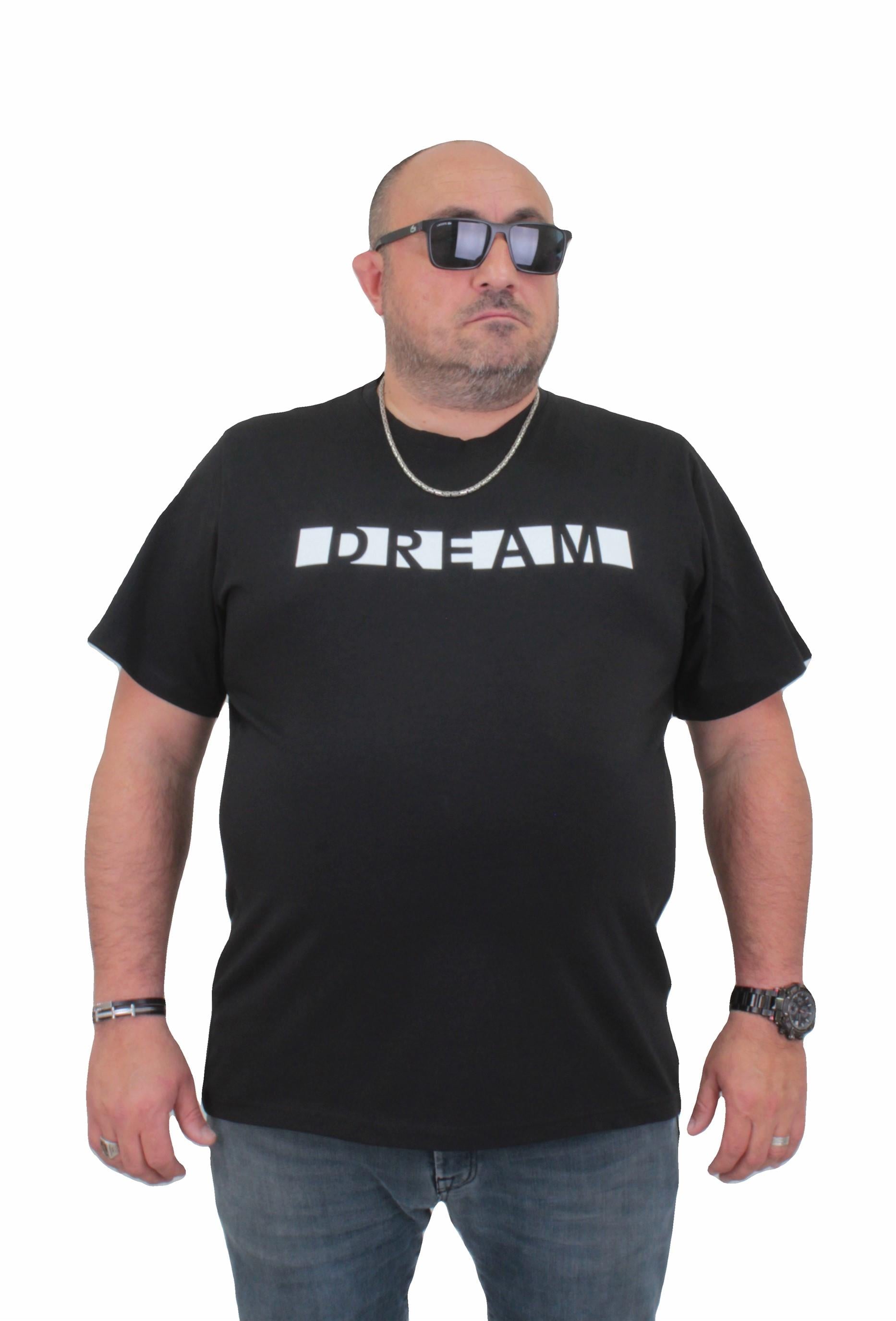 Mocgrande Erkek Büyük Beden Sıfır Yaka Tişört Dream 24140 SIYAH
