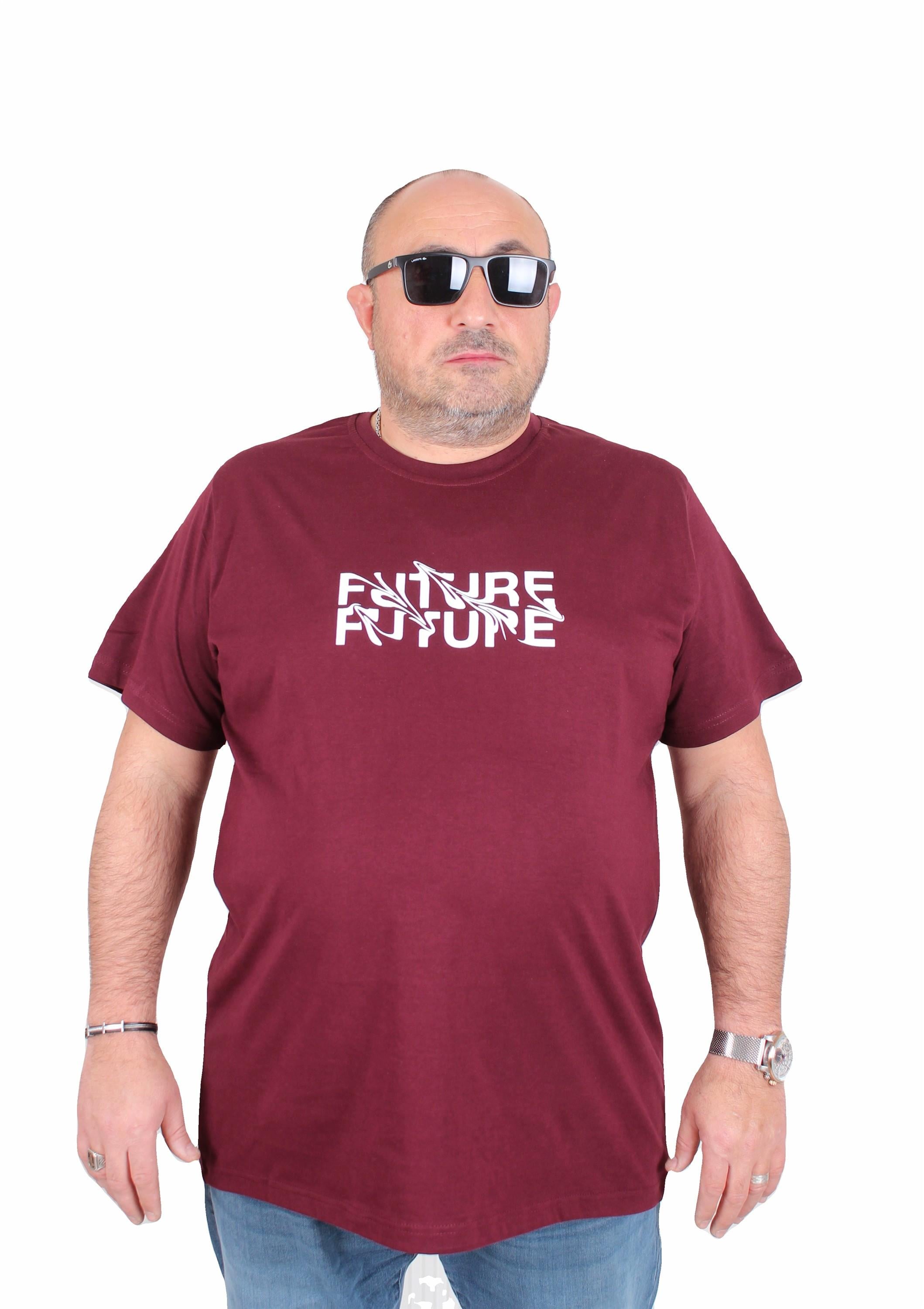 Mocgrande Erkek Büyük Beden Sıfır Yaka Tişört The Future 25138 MURDUM