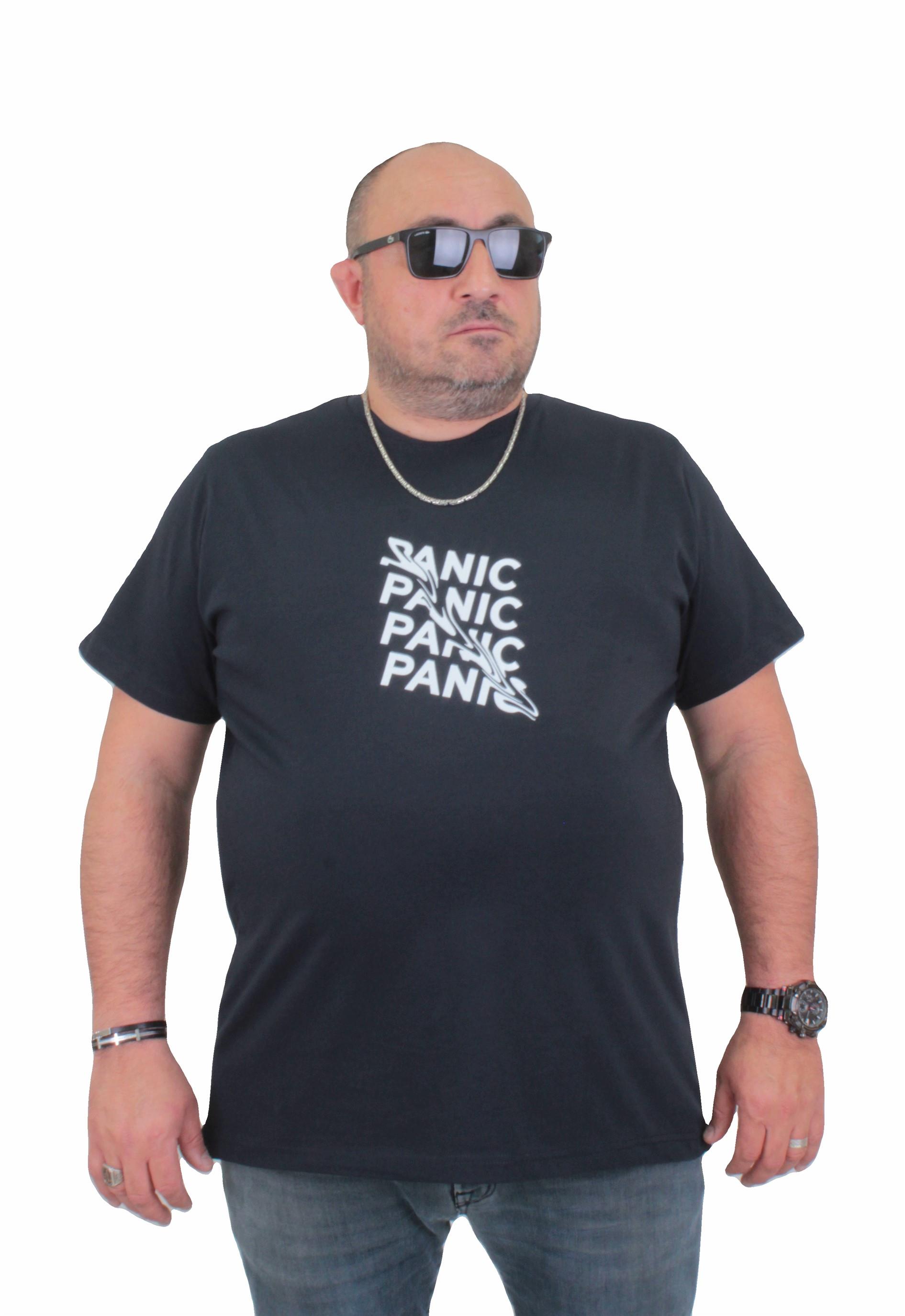 Mocgrande Erkek Büyük Beden Sıfır Yaka Tişört Panic 24135 LACIVERT