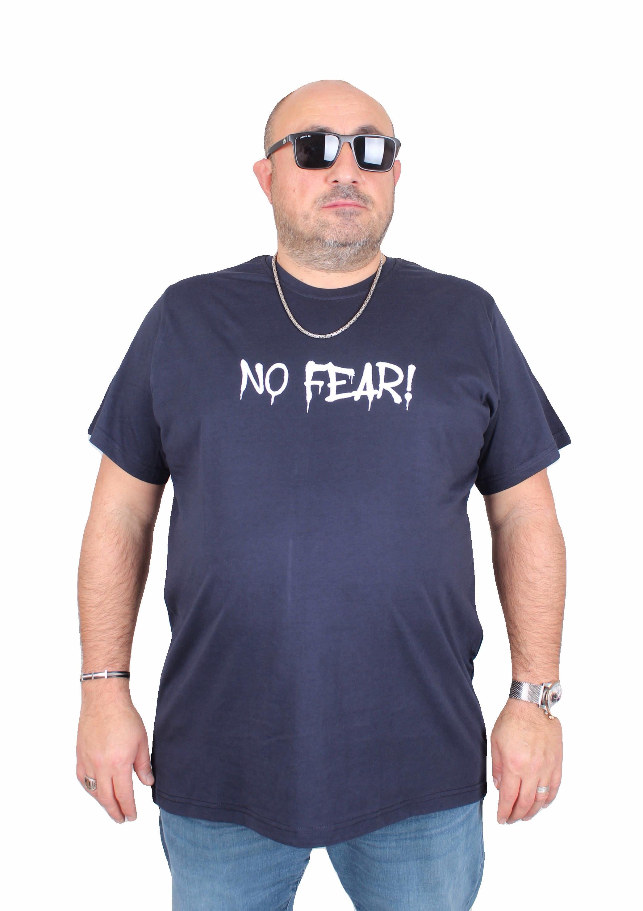 Mocgrande Erkek Büyük Beden Sıfır Yaka Tişört No Fear 25143 LACIVERT