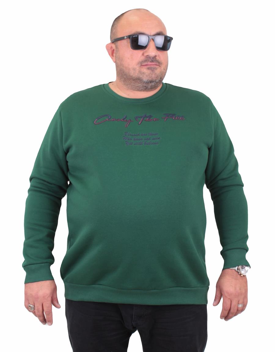 Mocgrande Erkek Büyük Beden Sıfır Yaka Sweat Only Free 23202 NEFTI