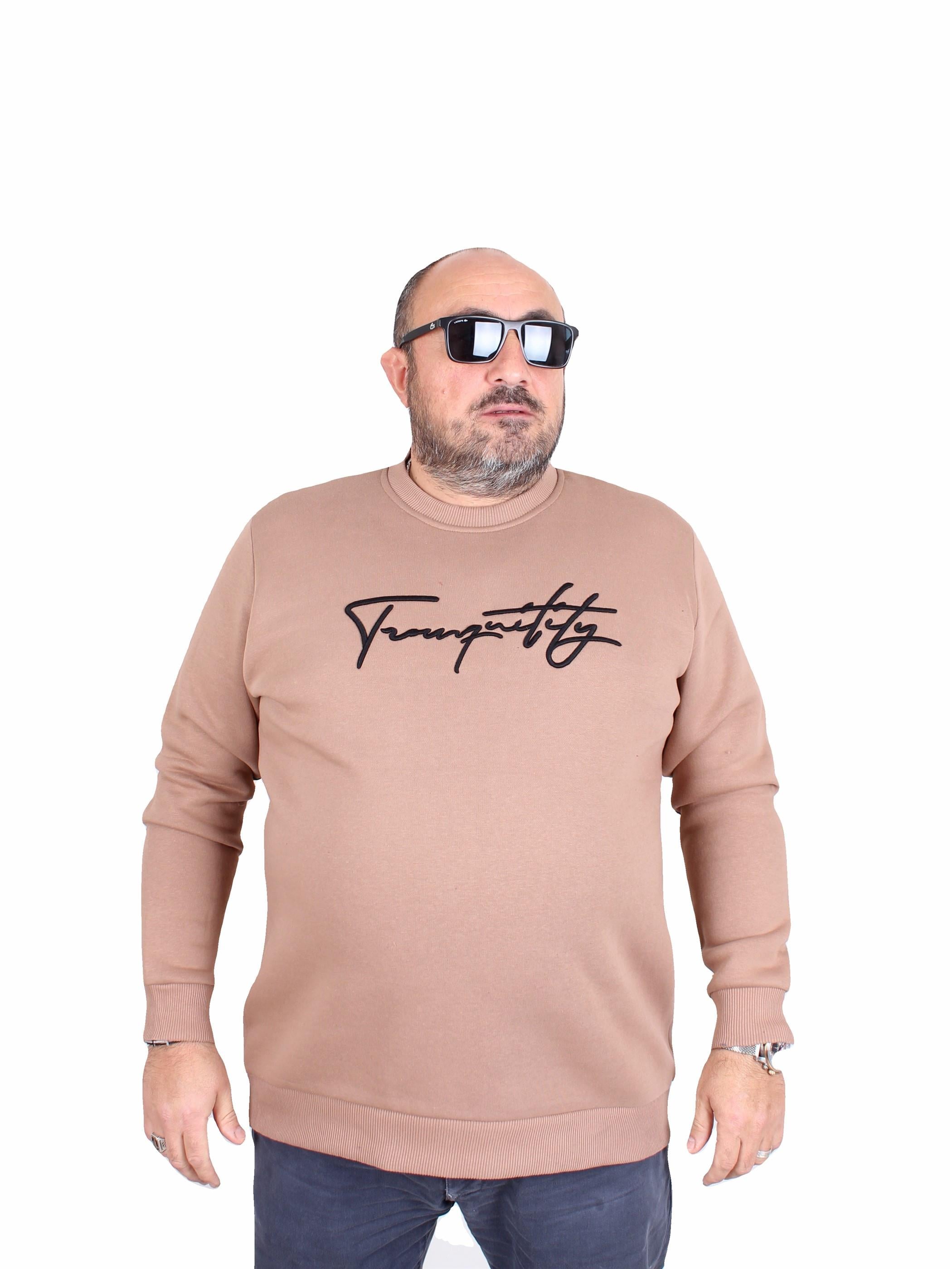 Mocgrande Erkek Büyük Beden Sıfır Yaka Sweat Twenty 24200 S.KAHVE