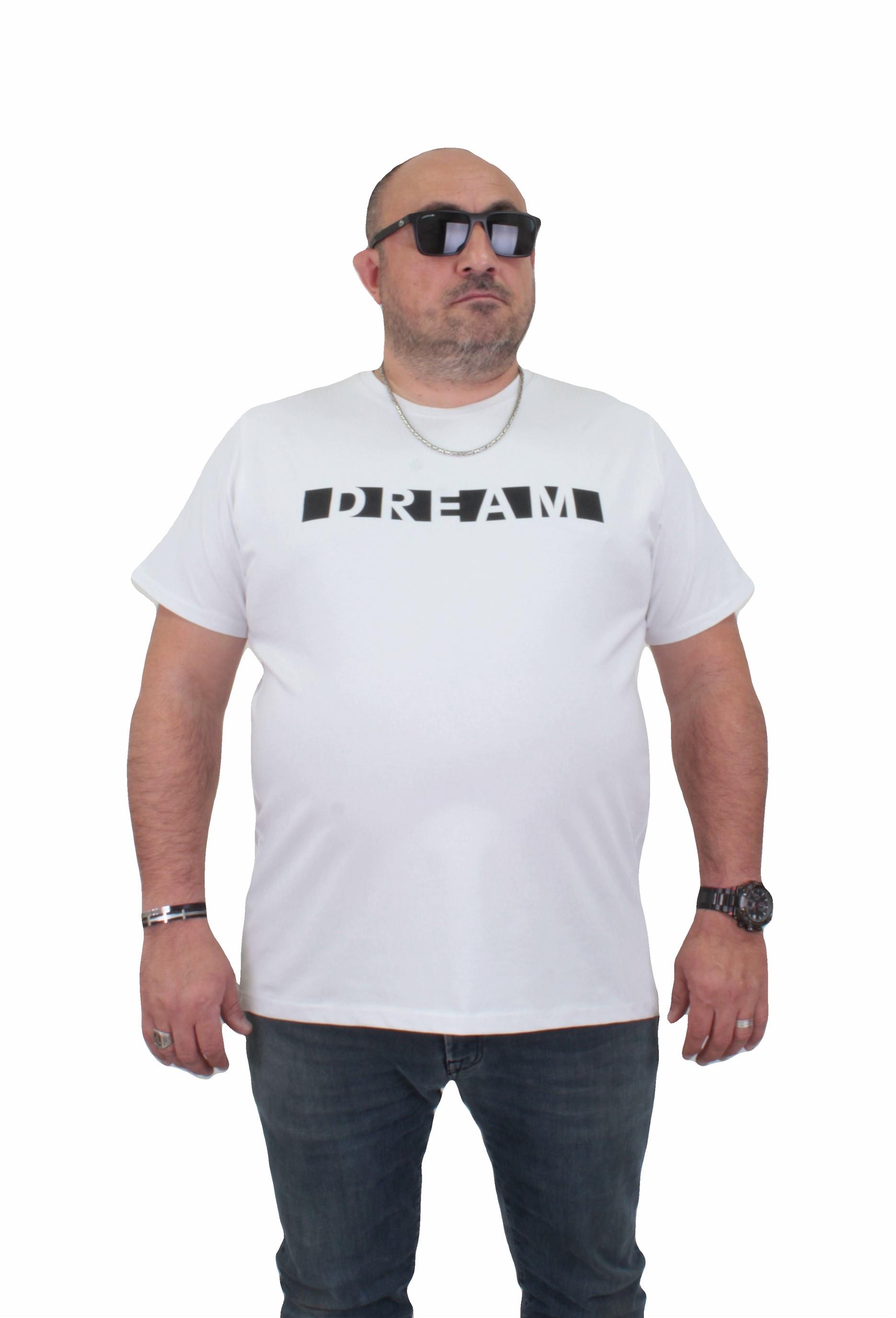 Mocgrande Erkek Büyük Beden Sıfır Yaka Tişört Dream 24140 BEYAZ