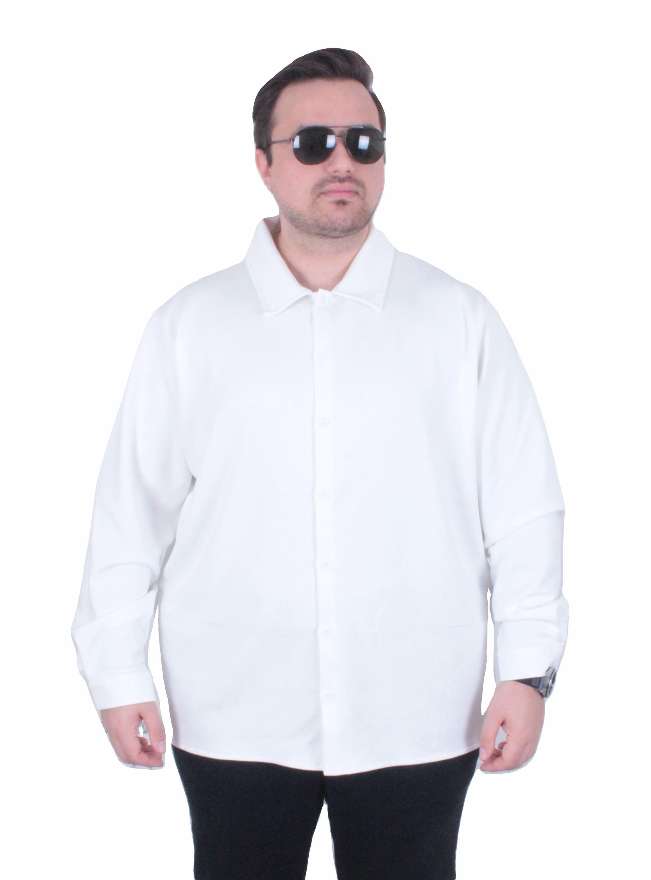 Mocgrande Erkek Büyük Beden Uzun Kollu Gömlek 25727 EKRU