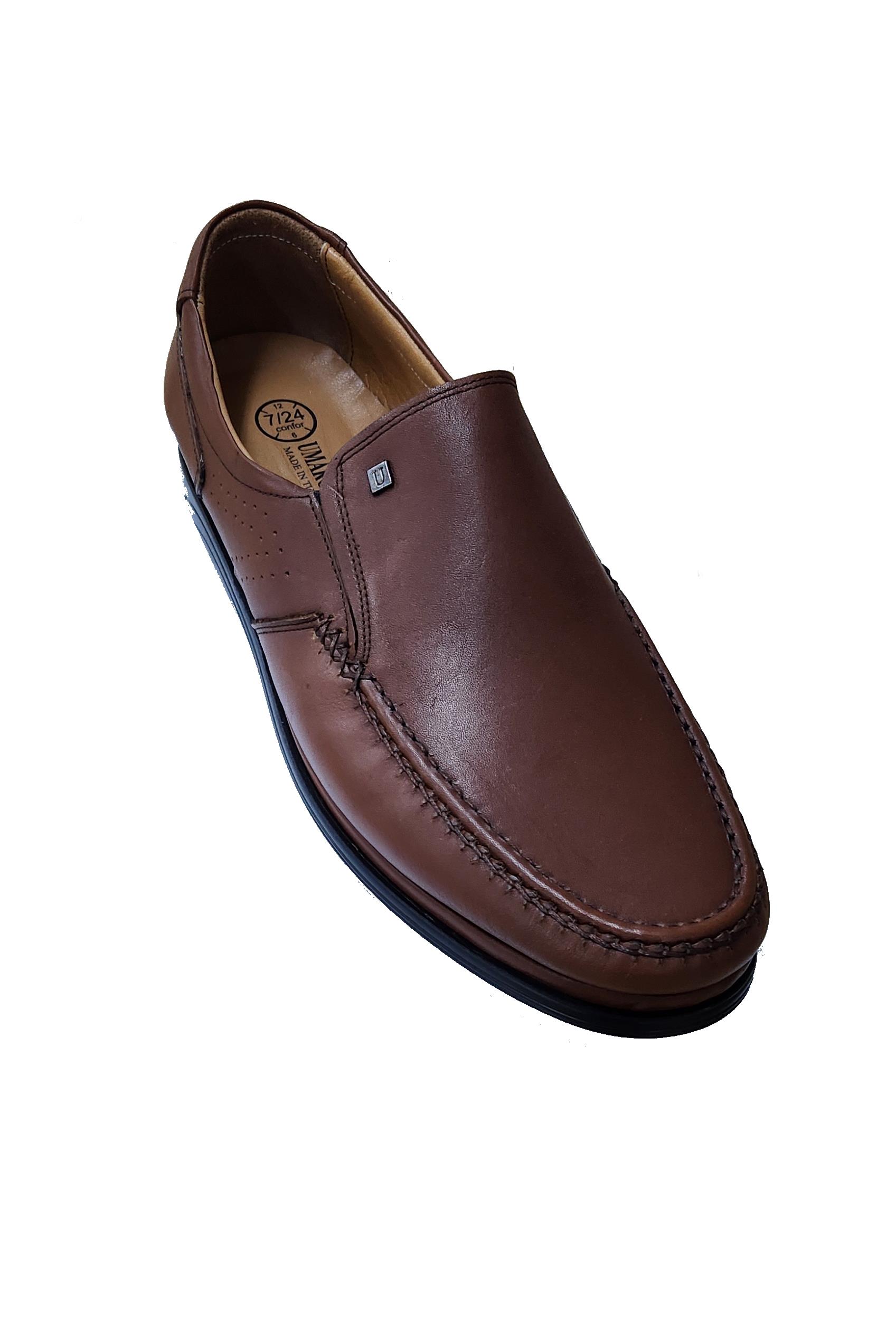 Mocgrande Erkek Hakiki Deri Tokalı Bağcıksız Ayakkabı UMR338 TABA