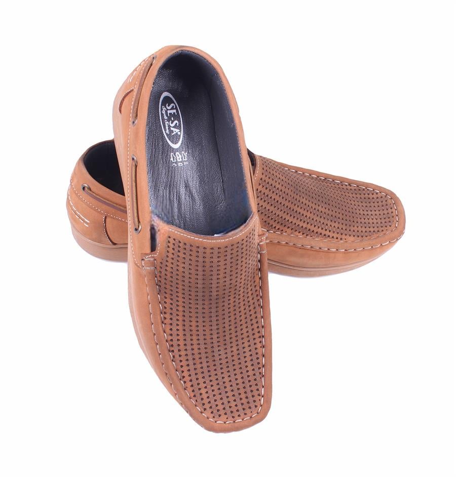 Mocgrande Erkek Hakiki Nubuk Deri Loafer Ayakkabı 15200 TABA