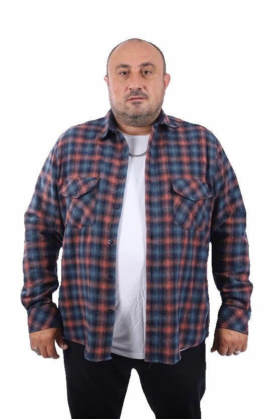 MocGrande Oduncu Gömlek Çift Cep Kapaklı Small Plaid 22217 PETROL