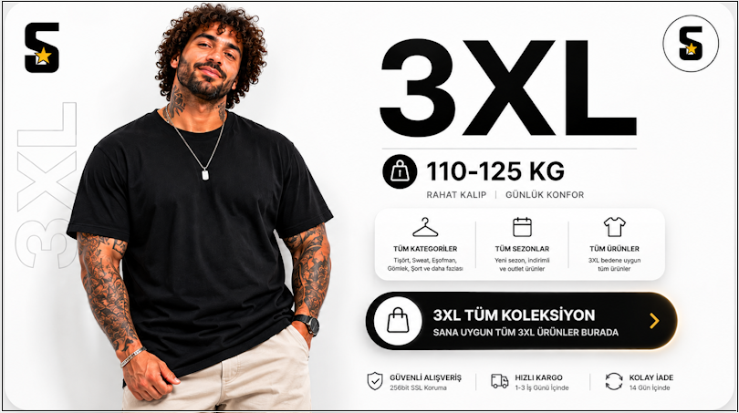 3XL Bedene Göre Alışveriş