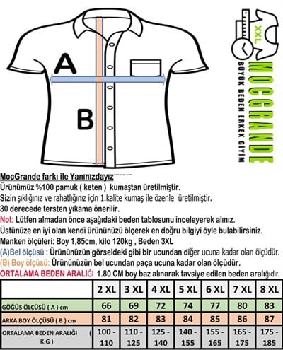 Büyük Beden Erkek Gömlek Hakim Yaka Kısa Kol Beyaz 22309-1-3053