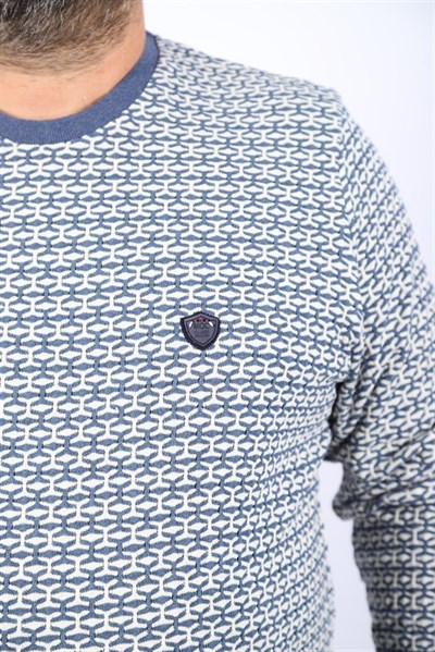 Starbattal Büyük Beden Erkek Bisiklet Yaka Sweatshirt 22715-764