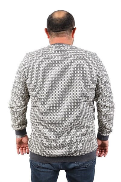 Starbattal Büyük Beden Erkek Bisiklet Yaka Sweatshirt 22715-785