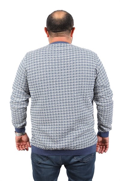 Starbattal Büyük Beden Erkek Bisiklet Yaka Sweatshirt 22715-764