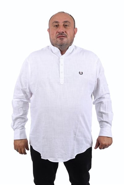 Starbattal Büyük Beden Erkek Hakim Yaka Uzun Kol Gömlek 22313-882