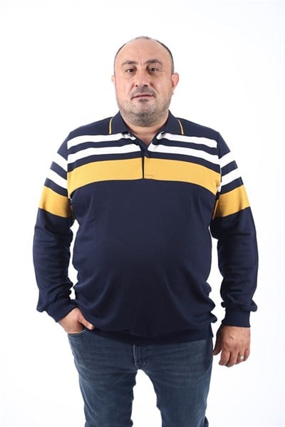 Starbattal Büyük Beden Erkek Polo Yaka Sweatshirt 22404-728