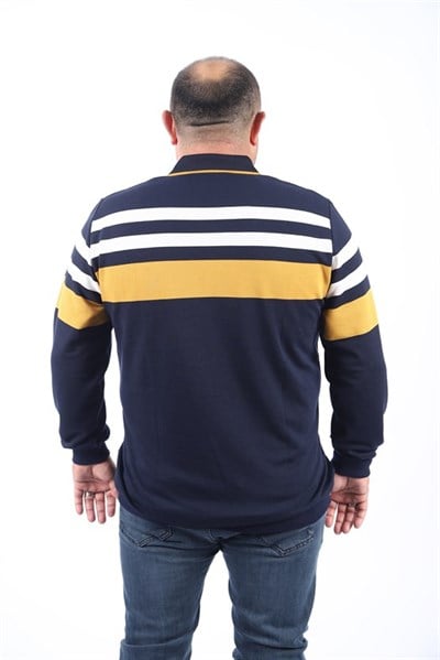 Starbattal Büyük Beden Erkek Polo Yaka Sweatshirt 22404-728