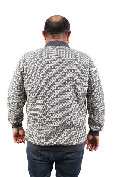 Starbattal Büyük Beden Erkek Sweatshirt Polo Yaka 22714-721