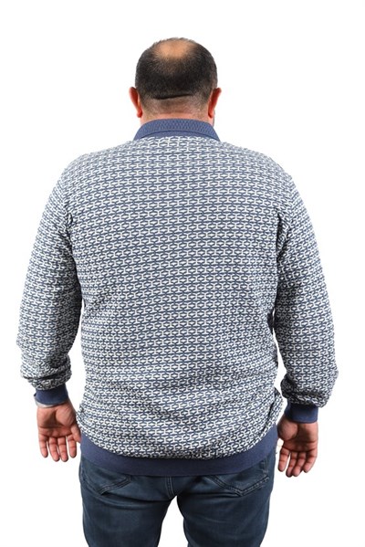 Starbattal Büyük Beden Erkek Sweatshirt Polo Yaka 22714-700