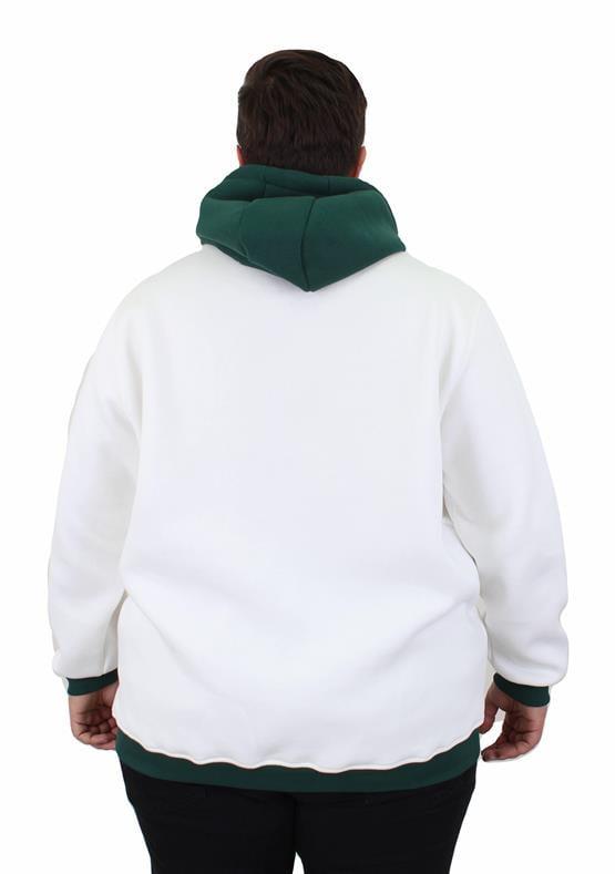 Starbattal Büyük Beden Kapüşonlu 3ip Sweat Beauty 25714 EKRU