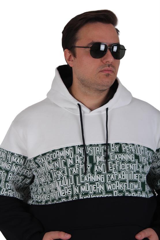 Starbattal Büyük Beden Kapüşonlu 3ip Sweat Transforming 25713 EKRU