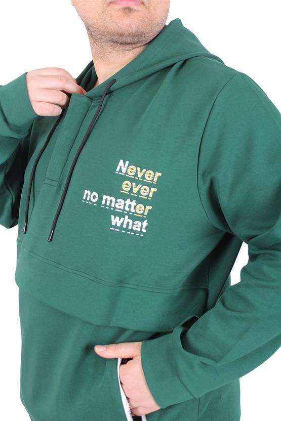 Starbattal Büyük Beden Kapüşonlu Sweat Double Face Never 25706 NEFTI