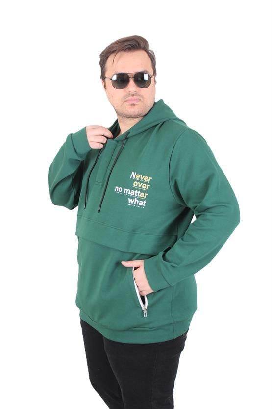 Starbattal Büyük Beden Kapüşonlu Sweat Double Face Never 25706 NEFTI