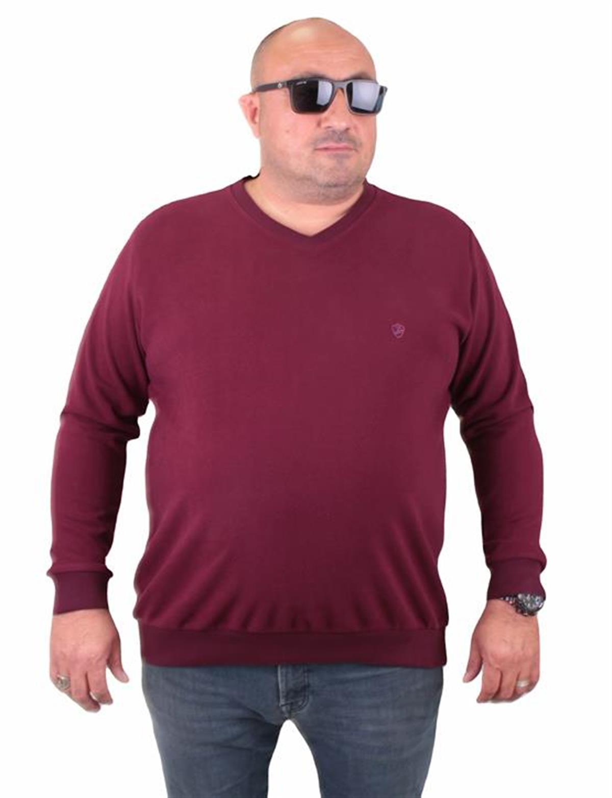 Starbattal Büyük Beden Selanik V Yaka Classic Sweat 23201 MURDUM