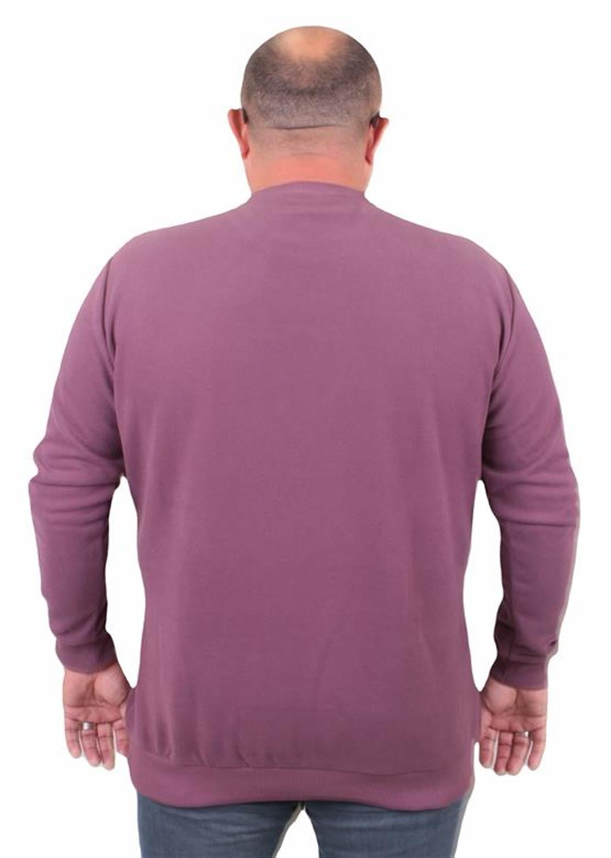 Starbattal Büyük Beden Selanik V Yaka Classic Sweat 23201 Eflatun
