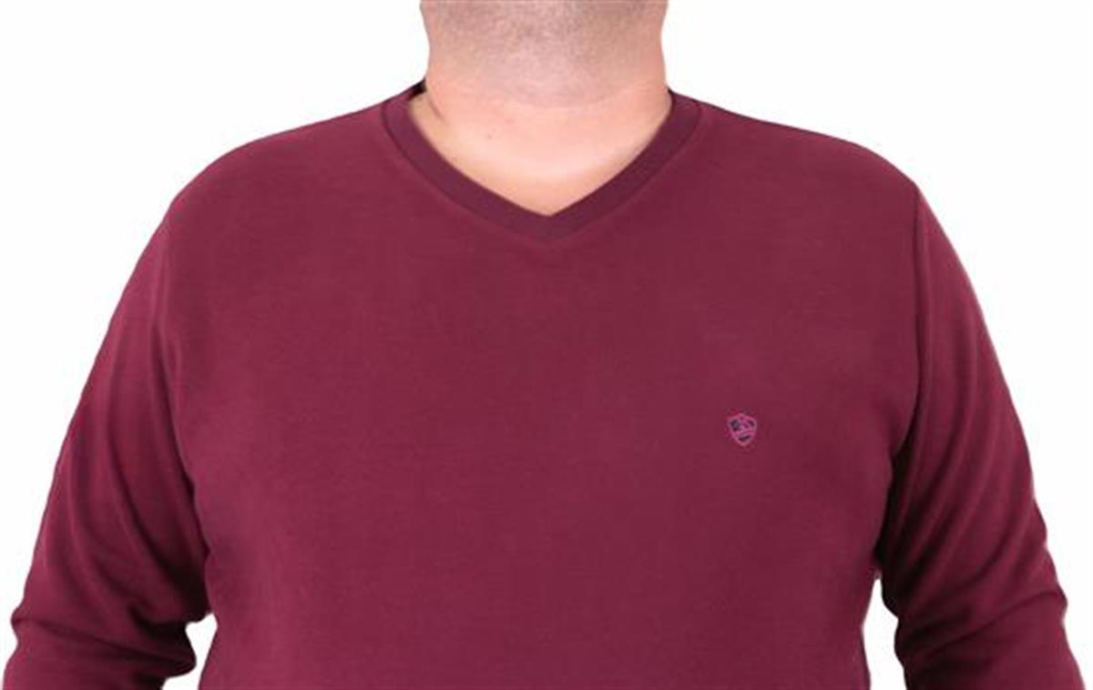 Starbattal Büyük Beden Selanik V Yaka Classic Sweat 23201 MURDUM