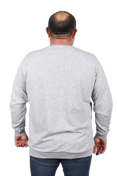 Starbattal Büyük Beden Sweatshirt Bisiklet Yaka Deri Arma 22703-2135