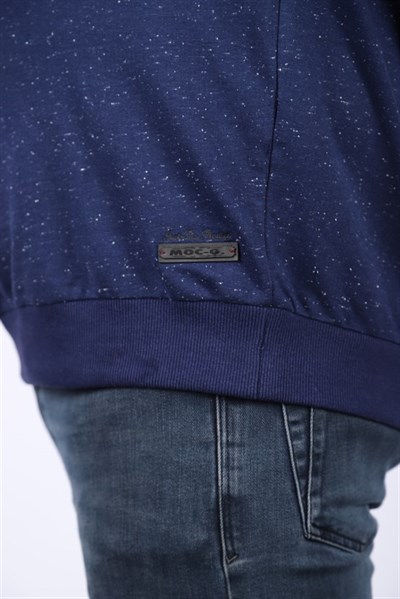 Starbattal Büyük Beden Sweatshirt Bisiklet Yaka Deri Arma 22703-2127