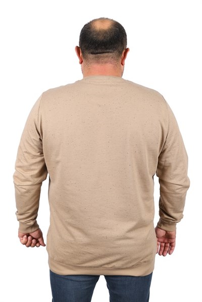 Starbattal Büyük Beden Sweatshirt Bisiklet Yaka Deri Arma 22703-2151