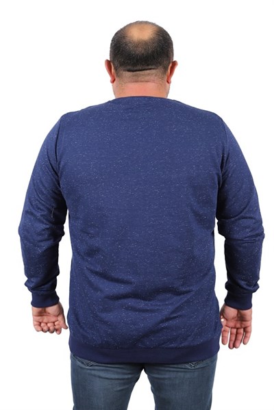 Starbattal Büyük Beden Sweatshirt Bisiklet Yaka Deri Arma 22703-2127