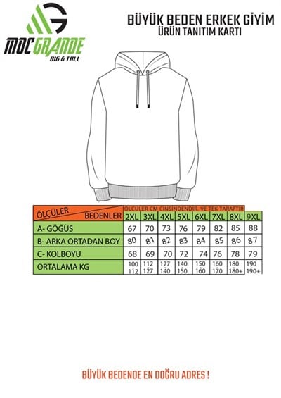 Starbattal Büyük Beden Sweatshirt Kapşonlu Rebirth 22701-1358