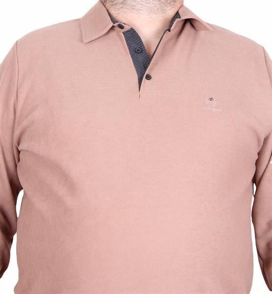Starbattal Erkek Büyük Beden Polo Yaka Sweat Feel Good 24408 TABA