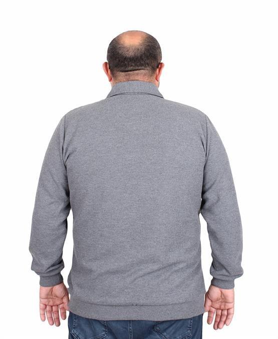Starbattal Erkek Büyük Beden Polo Yaka Sweat Feel Good 24408 ANTRASİT MELANJ