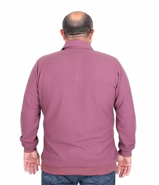 Starbattal Erkek Büyük Beden Polo Yaka Sweat Feel Good 24408 Eflatun