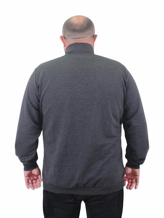 Starbattal Büyük Beden Basic Mevsimlik Fermuarlı Sweatshirt 22750 ANTRASIT