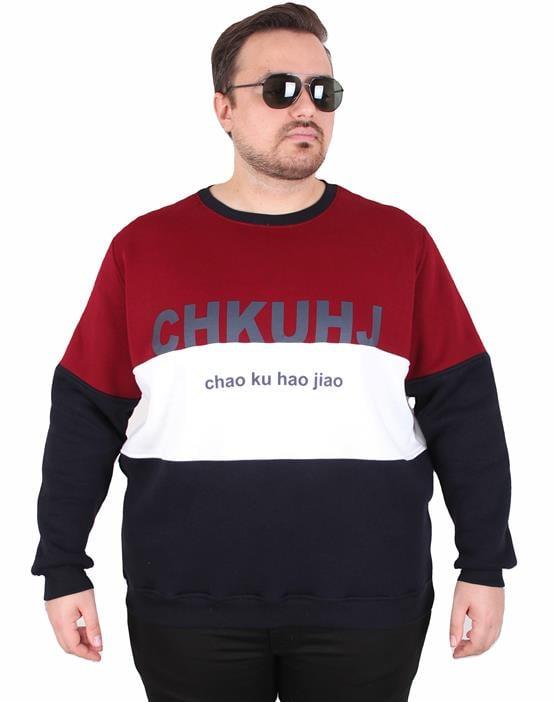 Starbattal Büyük Beden Bisiklet Yaka 3ip Sweat Chao Ku 25721 MURDUM