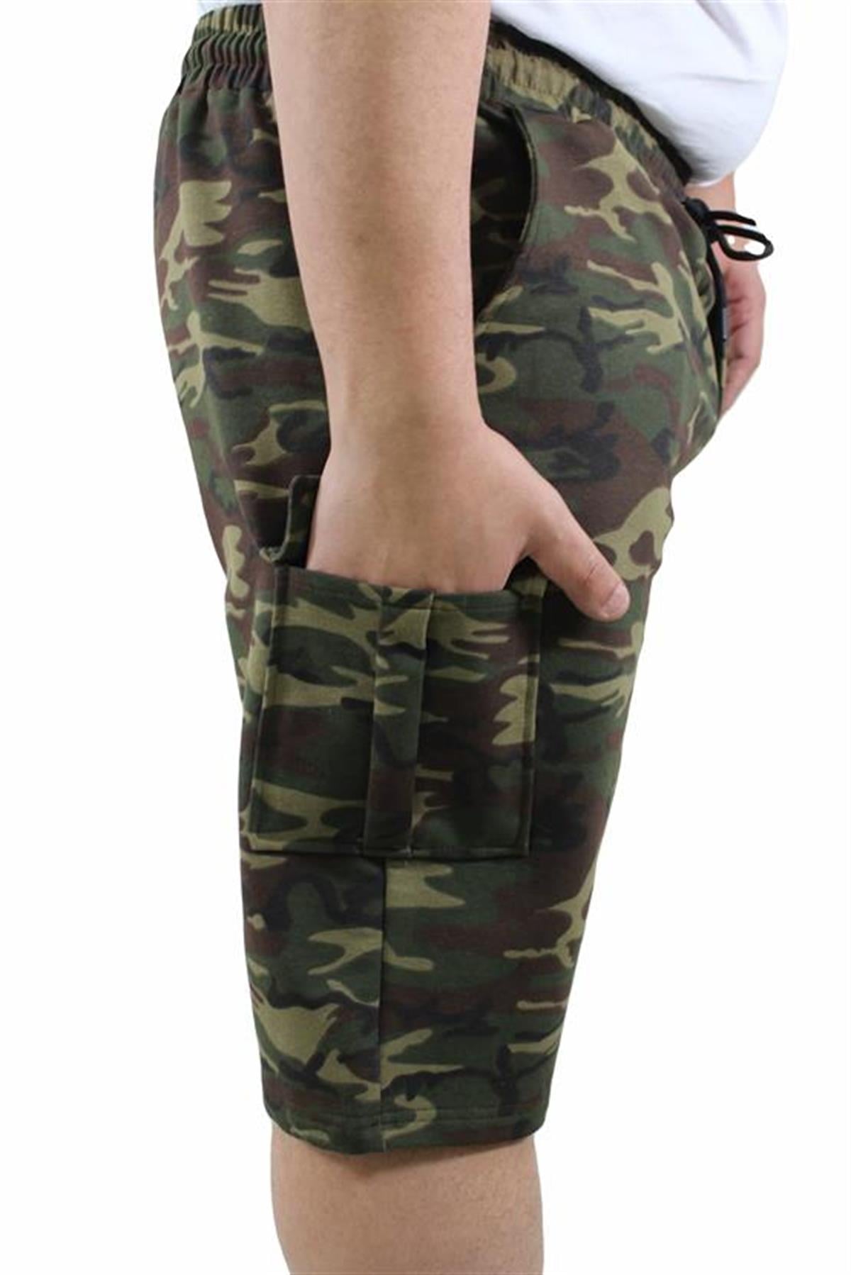 Starbattal Büyük Beden Commando Camouflage Erkek Penye Şort 23606 HAKI