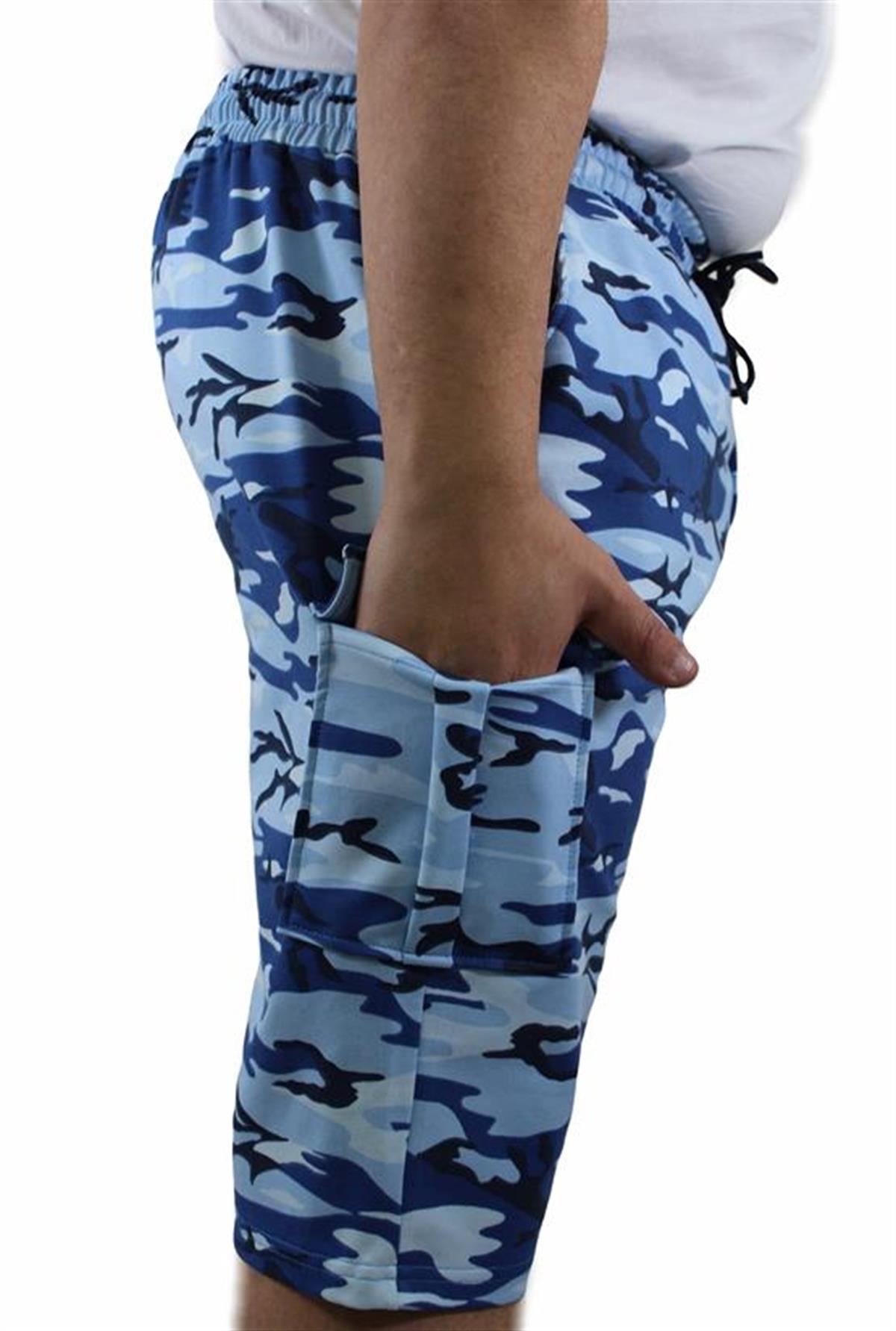 Starbattal Büyük Beden Commando Camouflage Erkek Penye Şort 23606 Marin