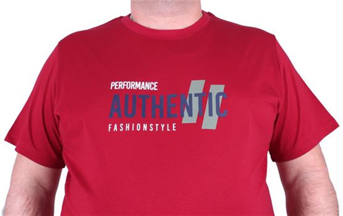 Starbattal Büyük Beden Erkek Baskılı Tişört Authentic 23134 BORDO