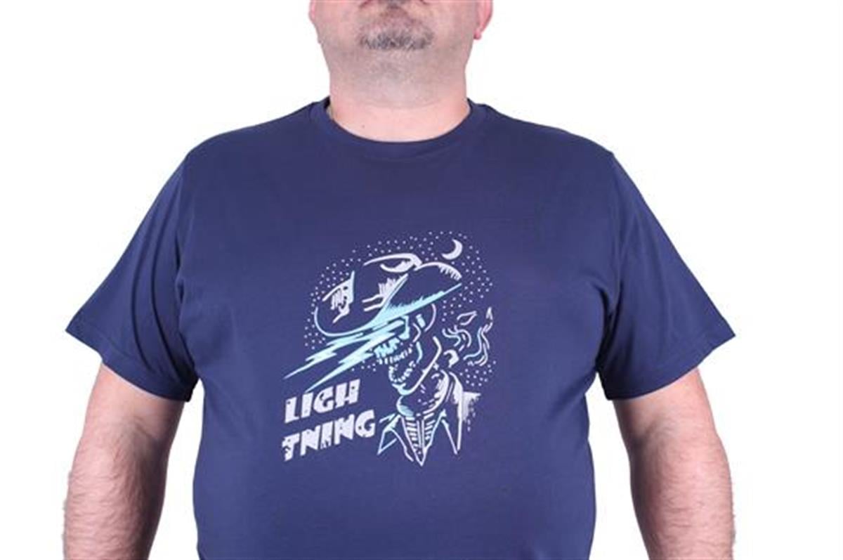 Starbattal Büyük Beden Erkek Baskılı Tişört Lightning 23132 Marin
