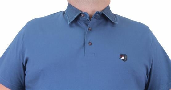 Starbattal Büyük Beden Polo Kot Yaka Tişört 23420 INDIGO