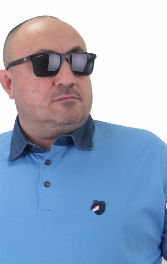 Starbattal Büyük Beden Polo Kot Yaka Tişört 23420 MAVI