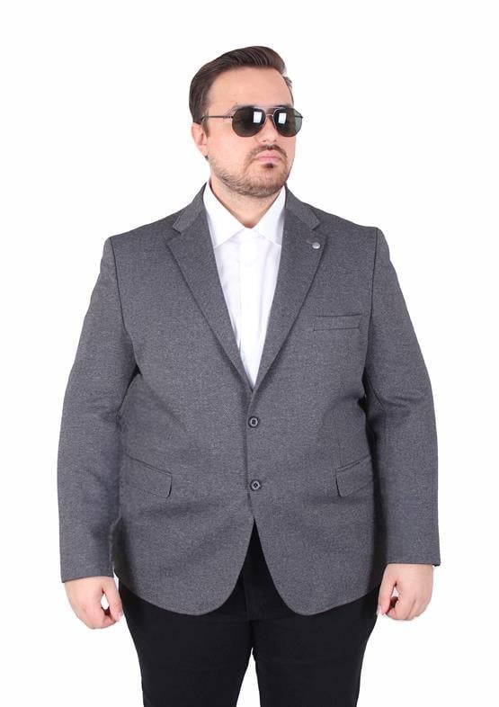 Starbattal Erkek Büyük Beden 4 Drop Blazer Sedef Ceket 500606 SIYAH