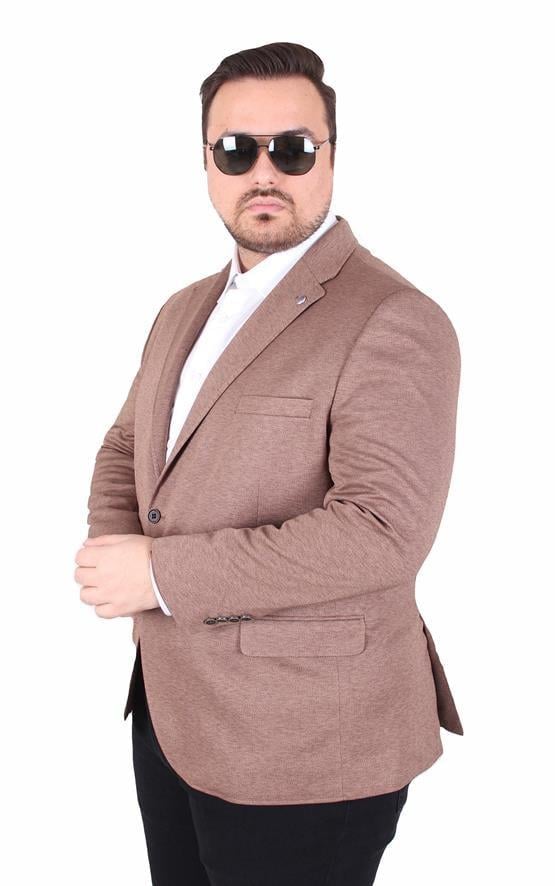 Starbattal Erkek Büyük Beden 4 Drop Blazer Zaha Ceket 500603 Vizon