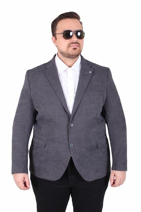 Starbattal Erkek Büyük Beden 4 Drop Blazer Şönili Ceket 500602 ANTRASIT